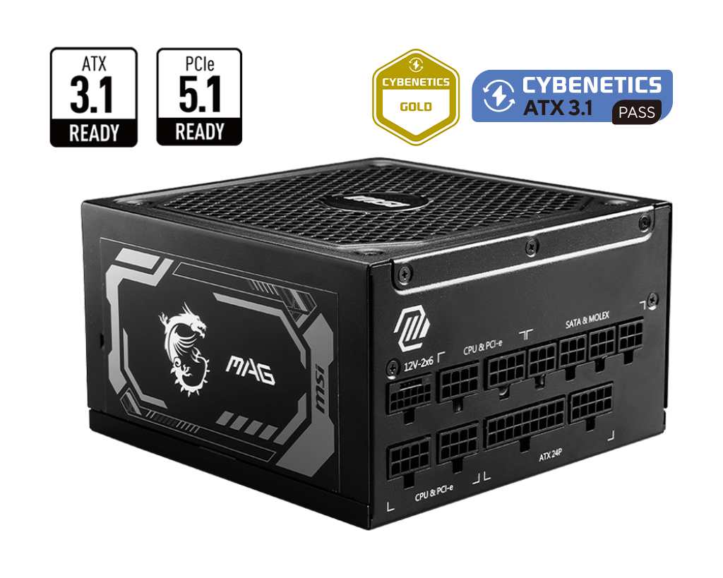 【父親節獻禮】MSI MAG A1250GL 1250W 80Plus Gold 金牌 PCIe 5.0 全模組 主機電源