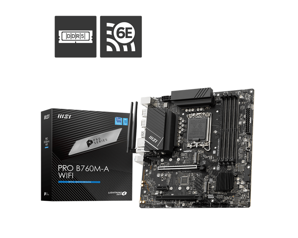 MSI 微星 PRO B760M-A WIFI Micro-ATX 主機板 (DDR5)
