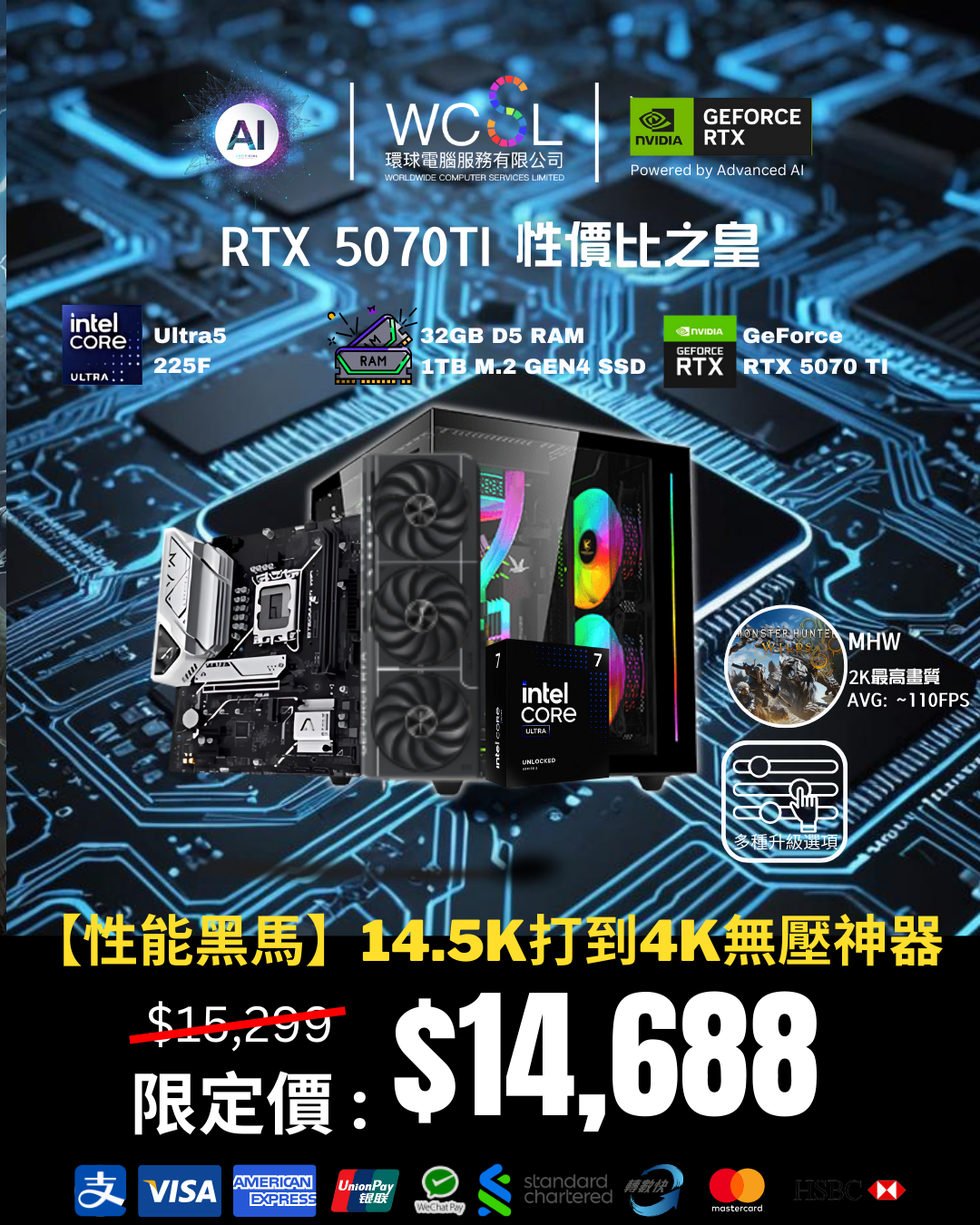 【性能黑馬】14.5K打到4K無壓神器 | Ultra5 | 5070ti | 32GB | 1TB | WIFI