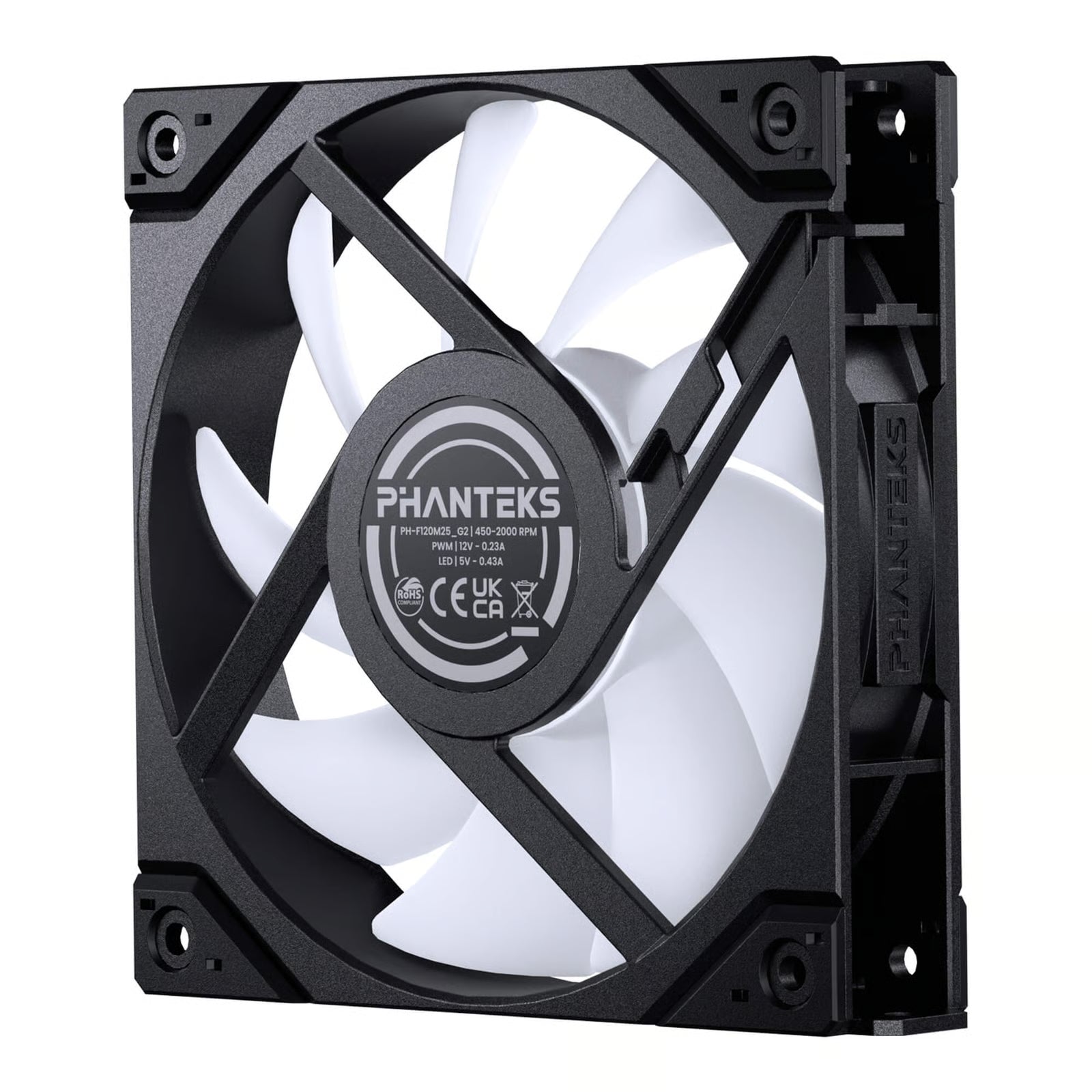 Phanteks 追風者 M25-120 GEN2 DRGB 120mm 反向單風扇 - Black 黑色