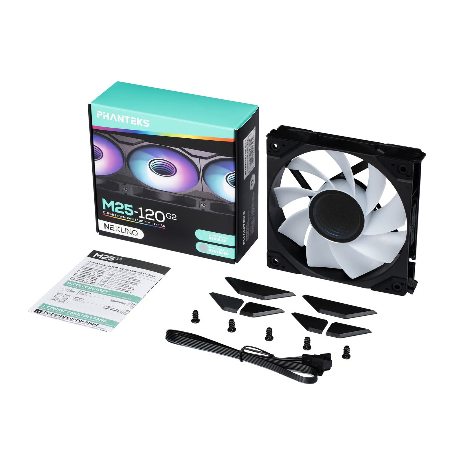 Phanteks 追風者 M25-120 GEN2 DRGB 120mm 反向單風扇 - Black 黑色