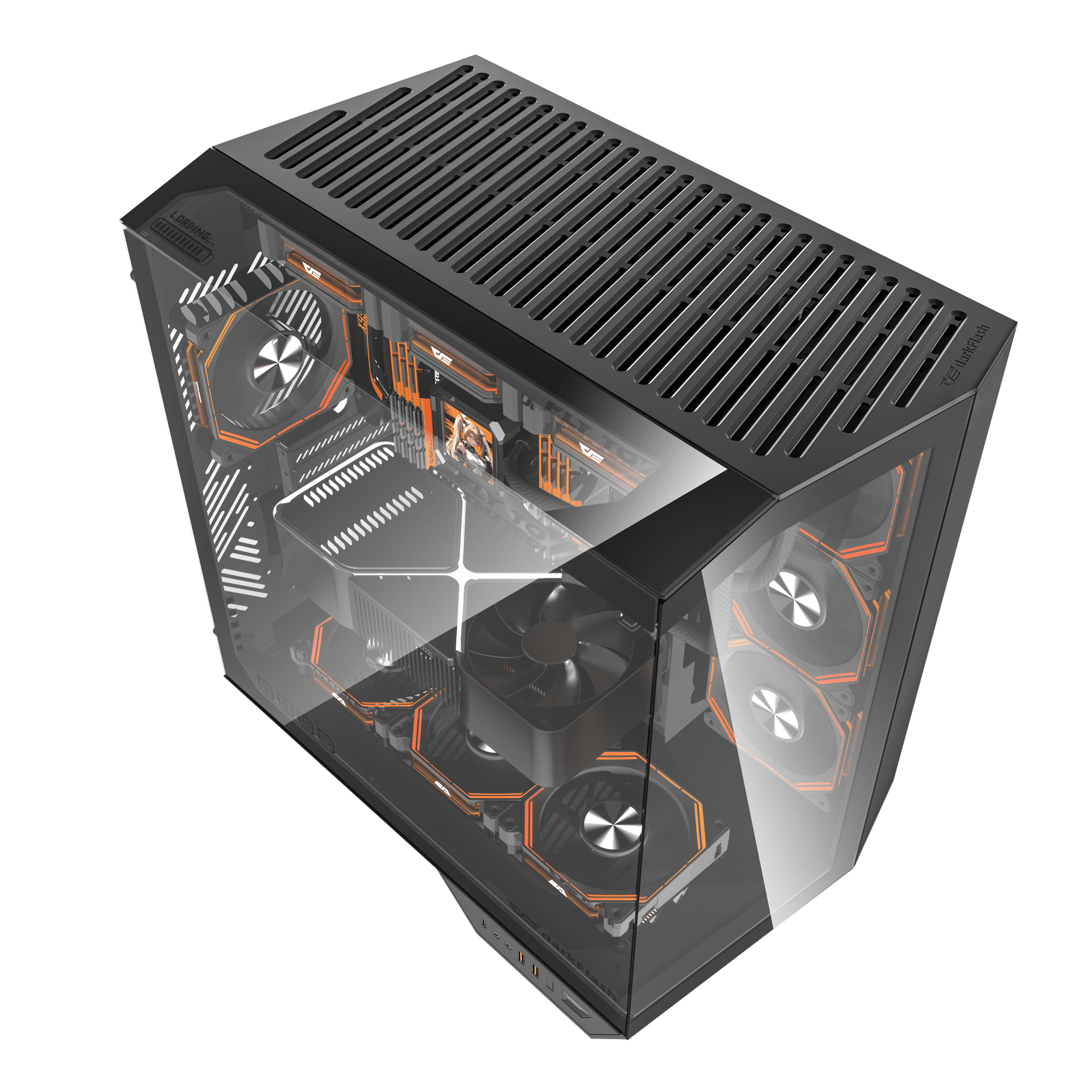 【預裝4把ARGB風扇】Darkflash DY470 ATX 機箱  【支援ATX背插底板】