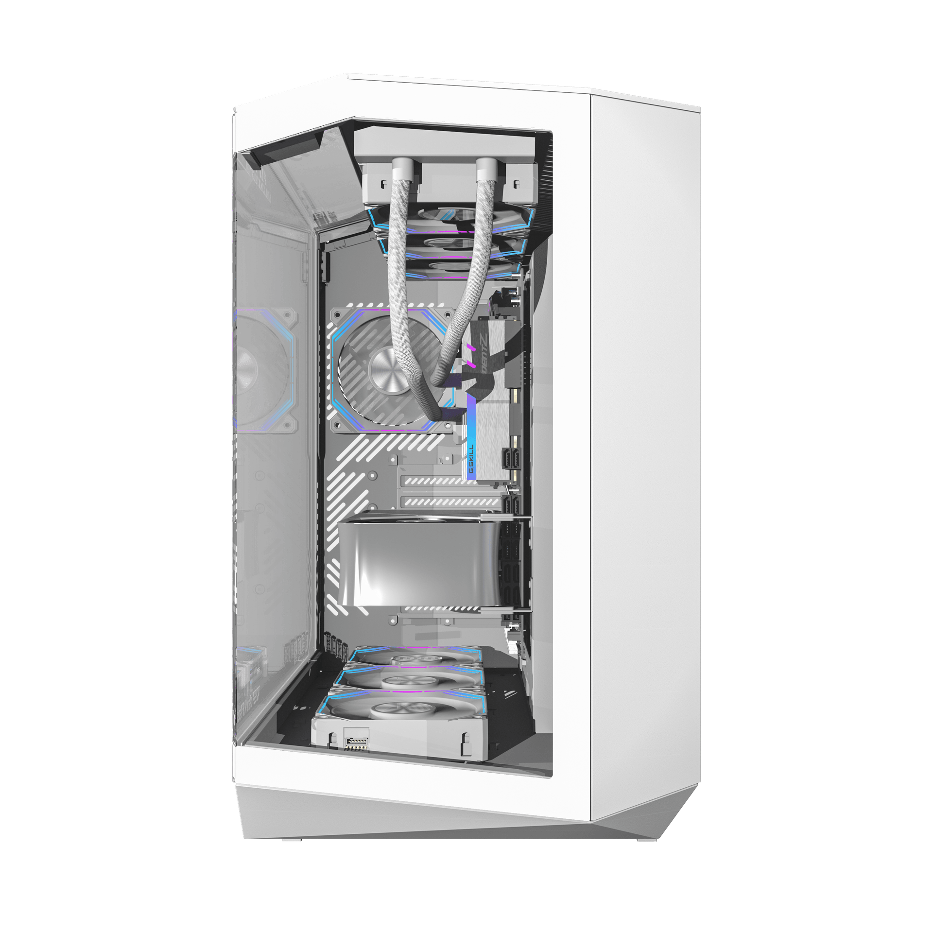 【預裝4把ARGB風扇】Darkflash DY470 ATX 機箱  【支援ATX背插底板】