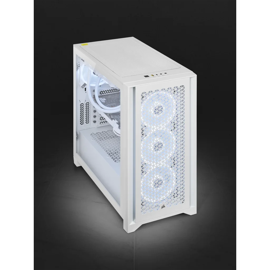 Corsair iCUE 4000D RGB AIRFLOW QL Edition 中塔機箱 強化玻璃 白色