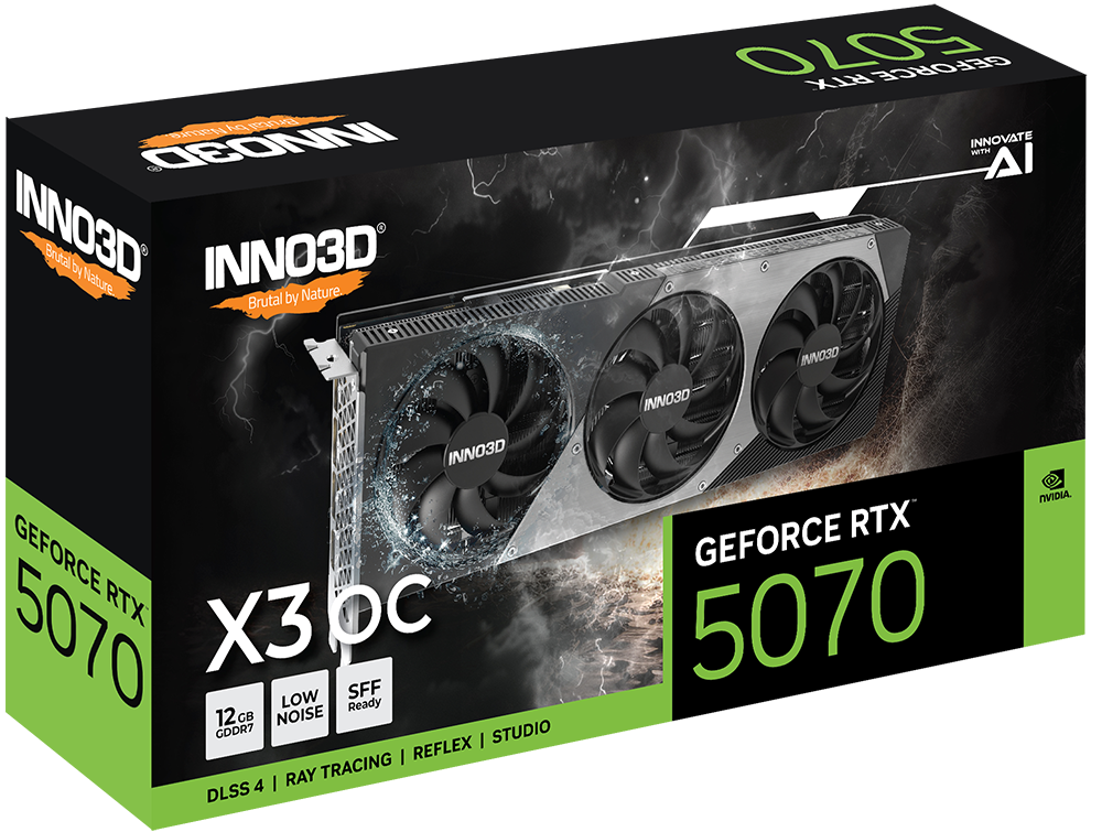 【父親節獻禮】INNO3D GeForce RTX 5070 X3 OC 顯示卡 12GB GDDR7