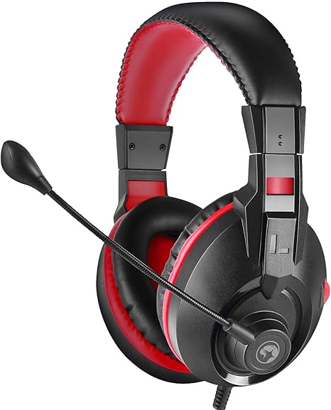 Marvo Scorpion H8321S 遊戲耳機,立體聲,靈活的全向麥克風,40 公釐音頻驅動器,入耳式音量控制,3.5 公釐連接,黑色