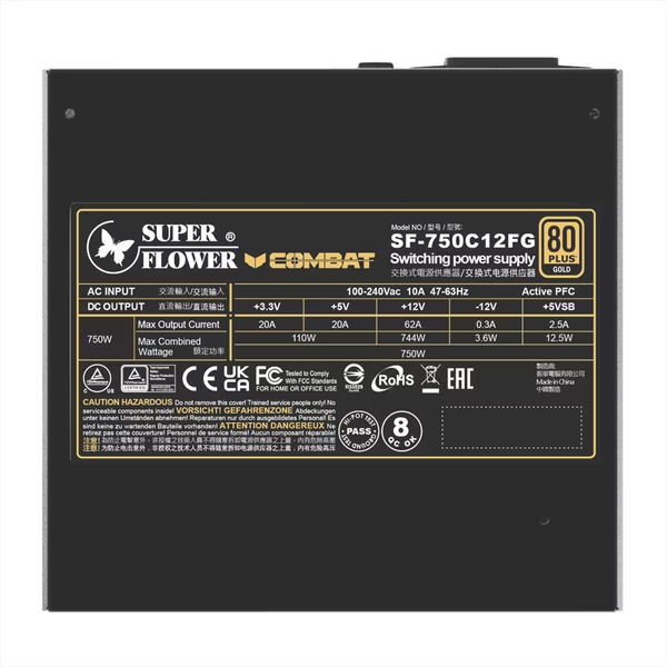 【父親節獻禮】Super Flower Combat FG Gold 750W 主機電源 80 Plus Gold 金牌
