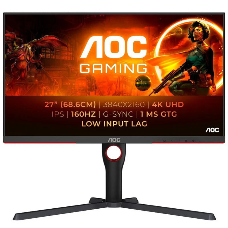 【QD Mini-LED 量子點背光技術】 AOC U27G3XM 電競顯示器 (27吋 / 4K UHD [3840 x 2160] / 160Hz / Mini LED 576 zones / Fast IPS / DisplayHDR 1000 / G-Sync Compatible + AMD FreeSync Premium / HDMI 2.1)
