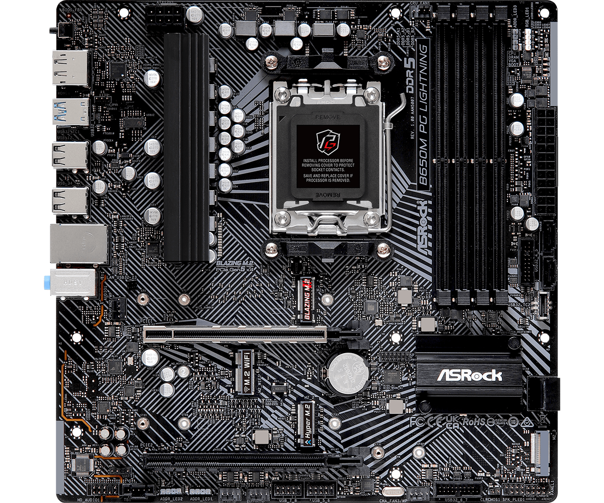 ASRock 華擎 B650M PG Lightning WiFi Micro-ATX 主機板 (DDR5)