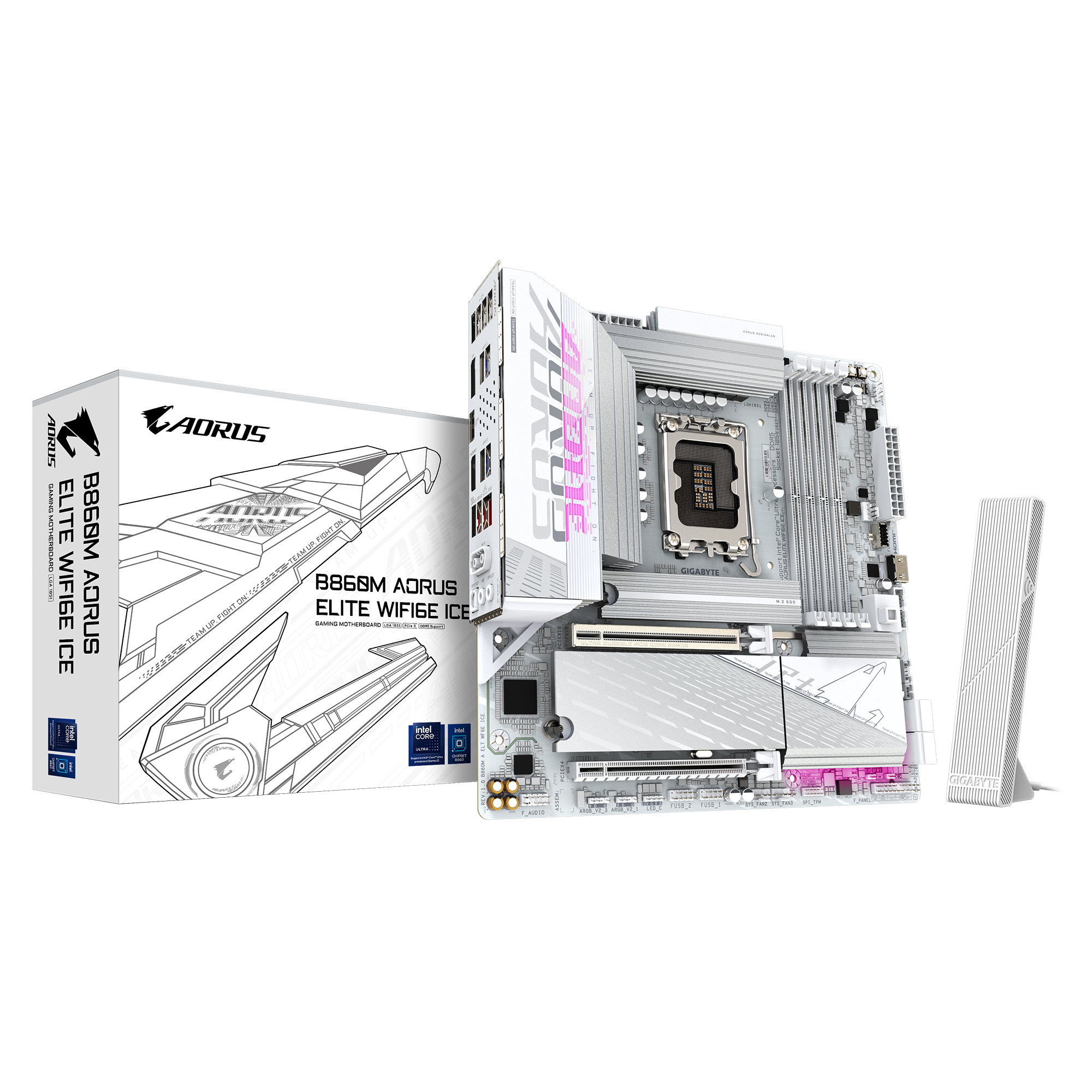 GIGABYTE 技嘉 B860M AORUS ELITE WIFI6E ICE MATX 白色主機板