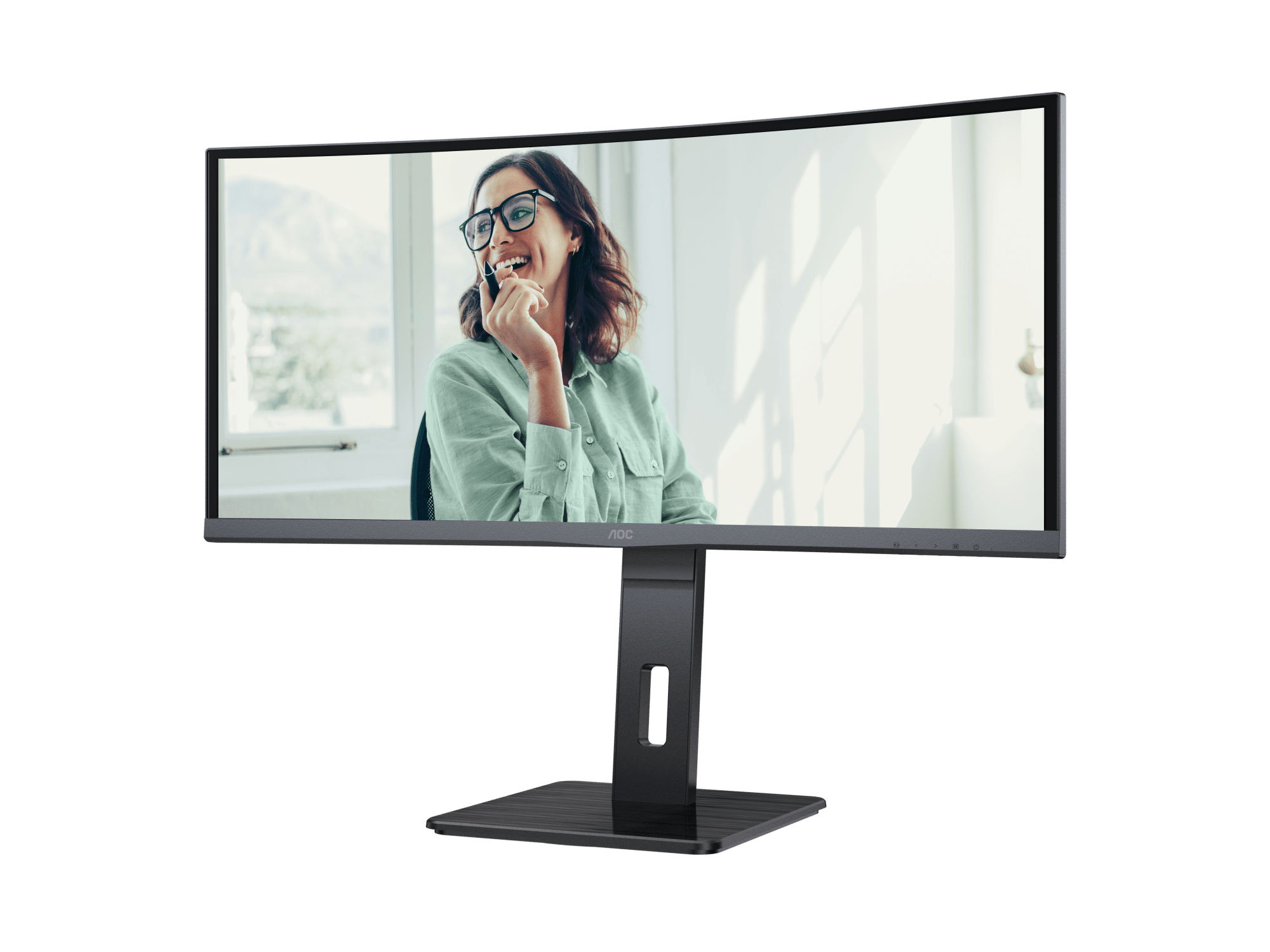 AOC CU34P3CVMonitor文書顯示器34 吋 QHD (3440 x 1440 @100Hz) 廣視角
