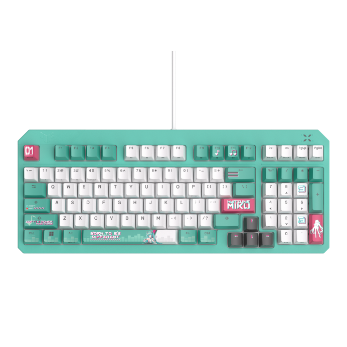 ASUS TUF GAMING X HATSUNE MIKU初音未來 K3 GEN II-MIKU 鍵盤 (青/紅)