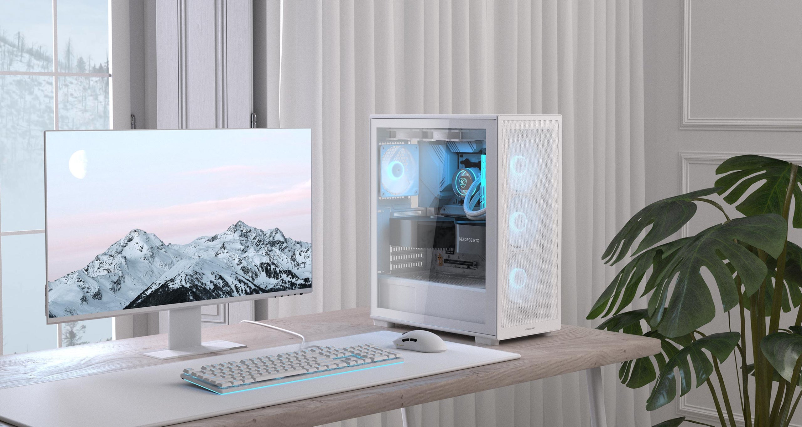 【新品推薦】Cougar MX220 RGB Case  電競側透玻璃機箱 - 送4把ARGB風扇 (黑/白)
