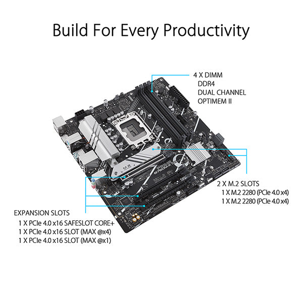 ASUS 華碩 PRIME B760M-A D4 Micro-ATX 主機板 DDR4