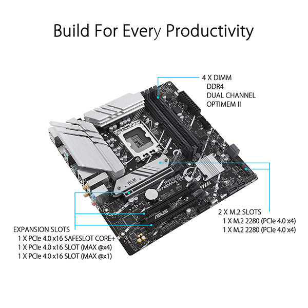 ASUS 華碩 PRIME B760M-A WIFI D4 Micro-ATX 主機板 DDR4