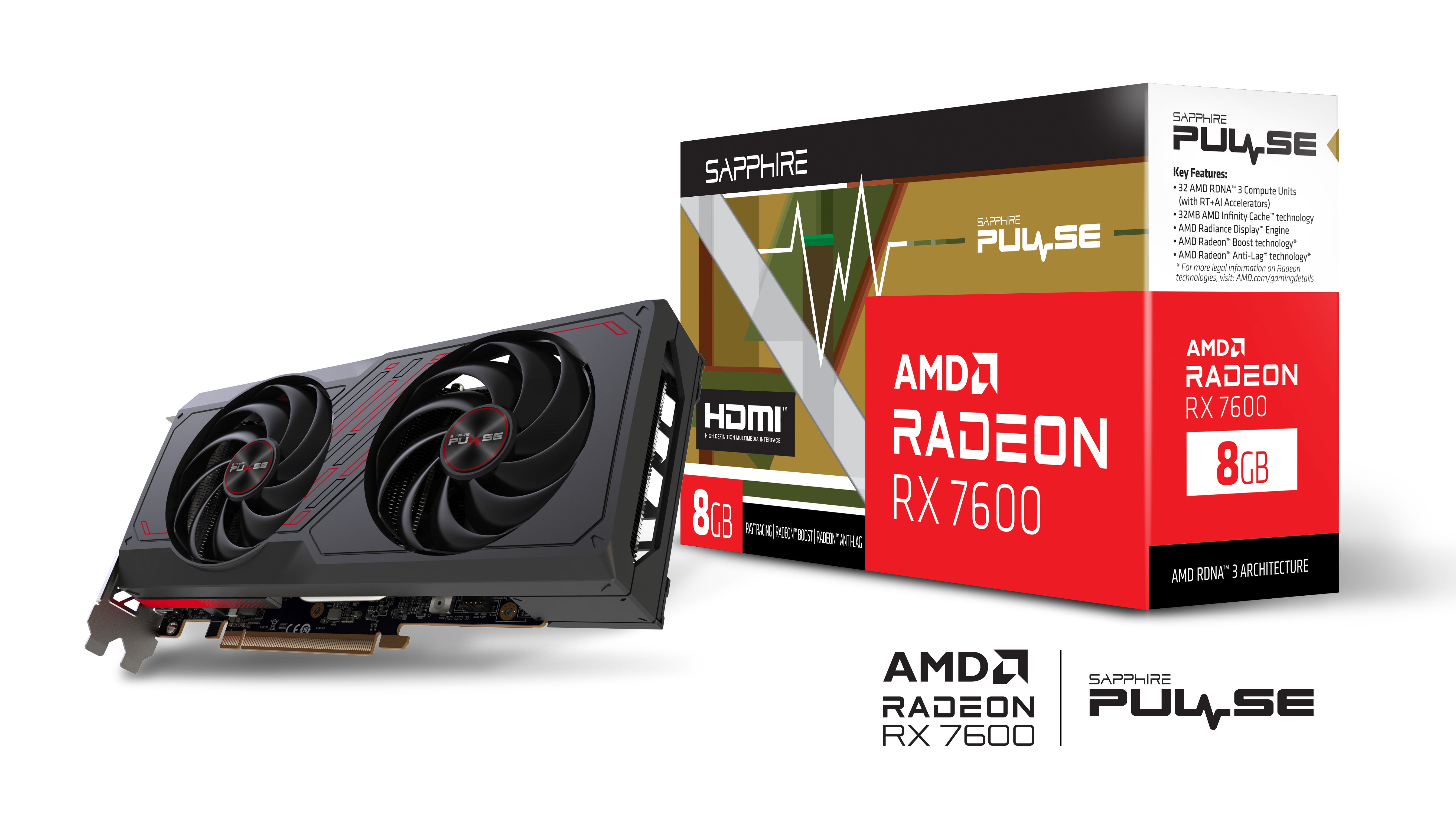 【父親節獻禮】SAPPHIRE PULSE Radeon RX 7600 OC 顯示卡 8GB