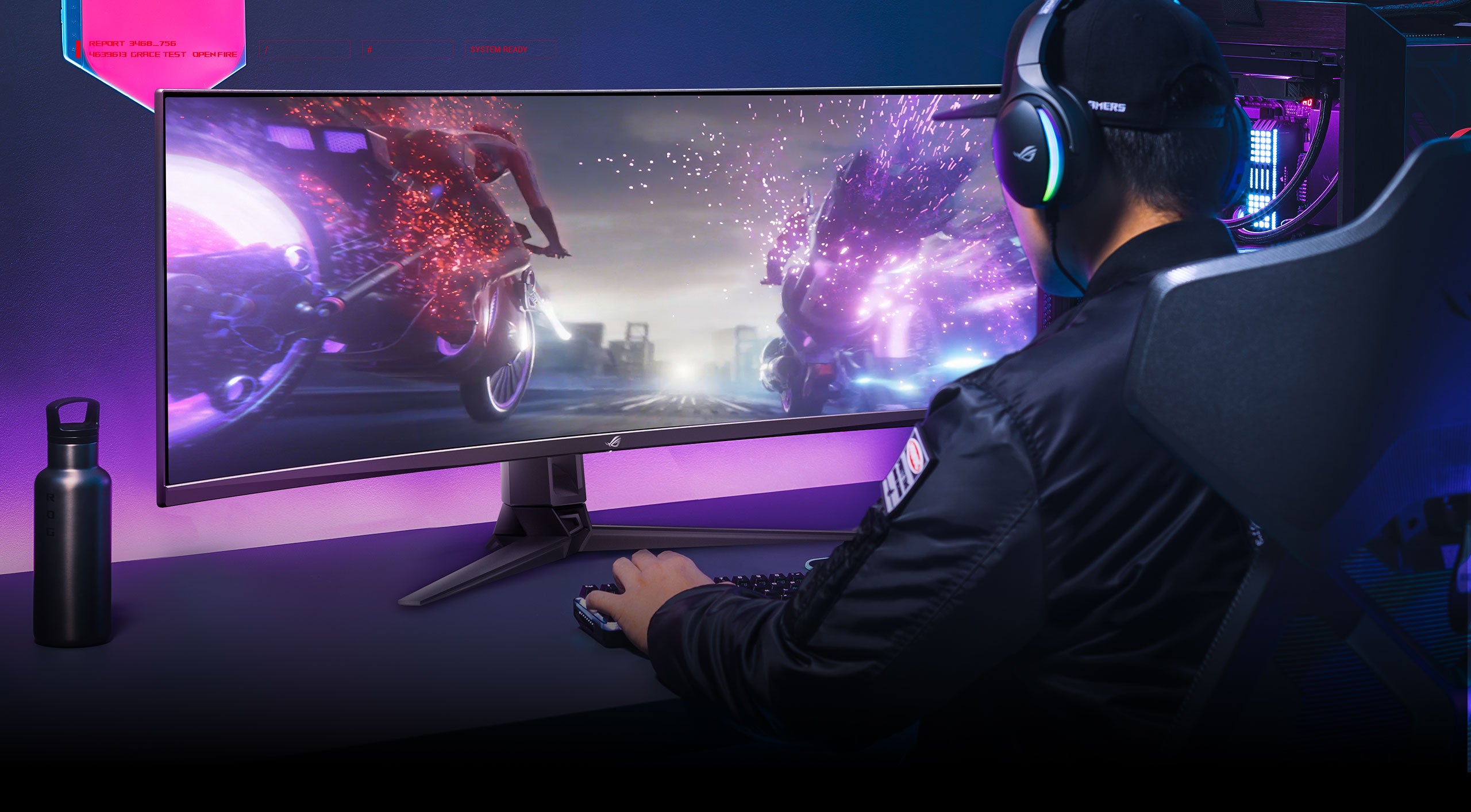 ASUSPG49WCD Monitor電競顯示器 49" 144HZCurved  Monitor5120 x 1440體驗無盡的沉浸感