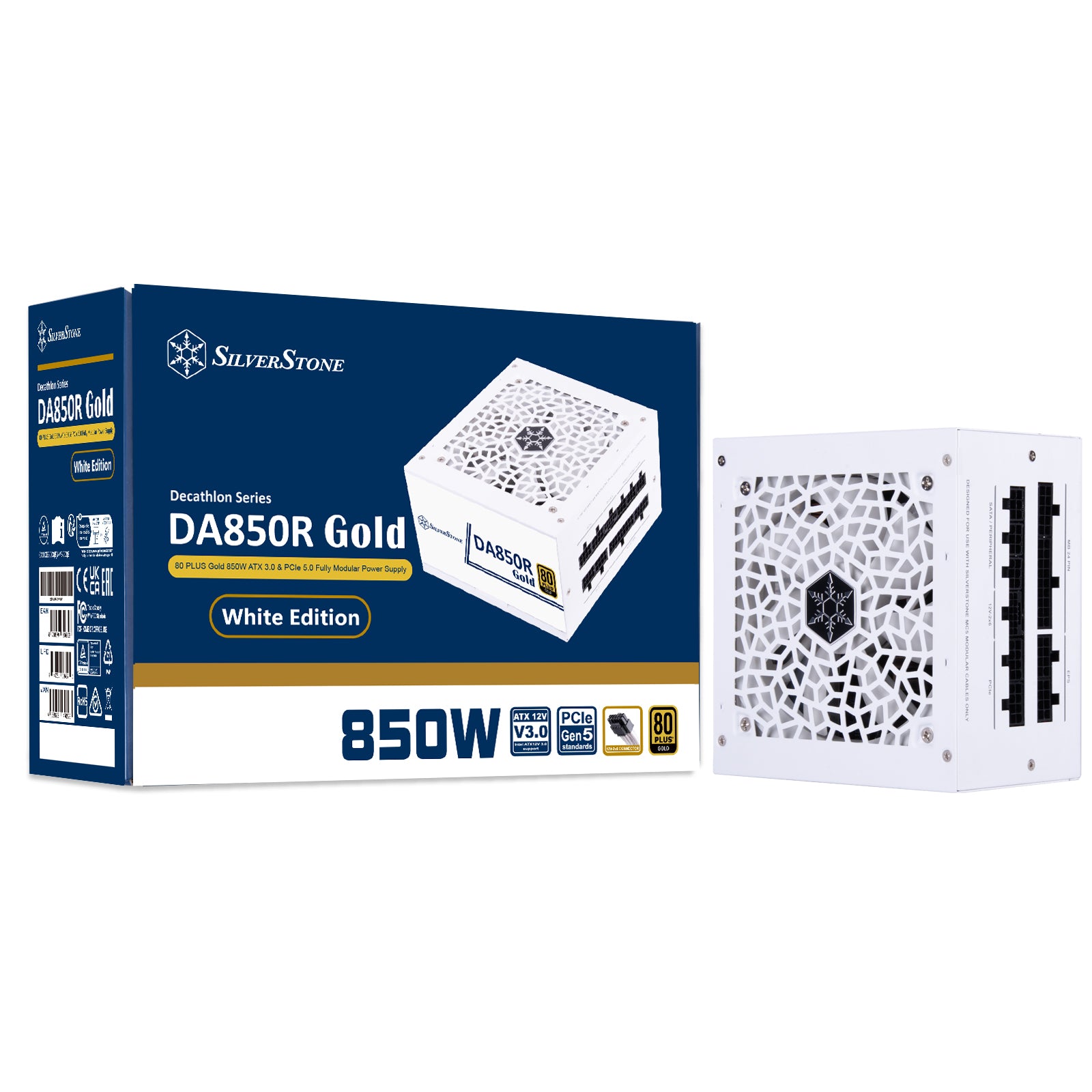 【父親節獻禮】SilverStone DA850R Gold 850W 80 PLUS 全模組 主機電源 (黑/白)