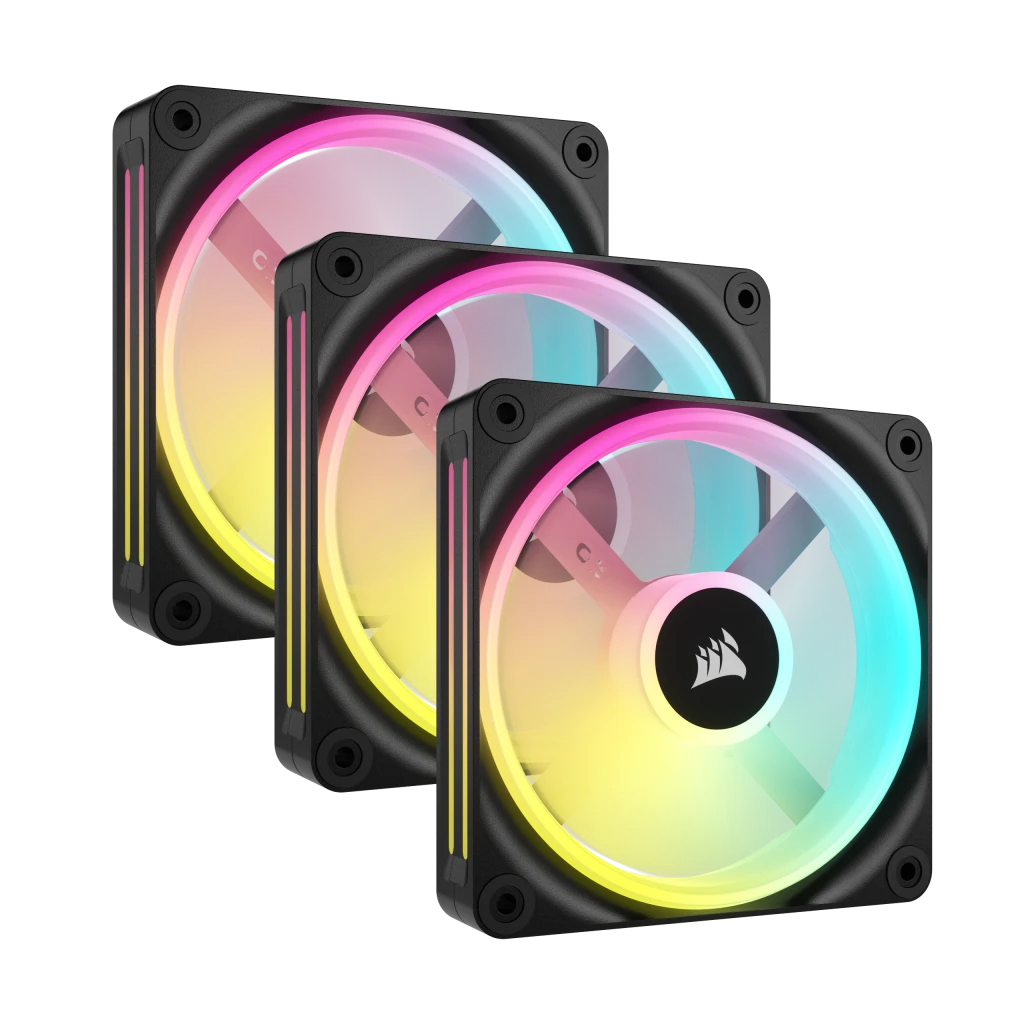 Corsair 海盜船 iCUE LINK QX120 RGB 120mm PWM PC Fans Starter Kit with iCUE LINK System Hub (3把黑色套裝)(CO-9051002-WW)