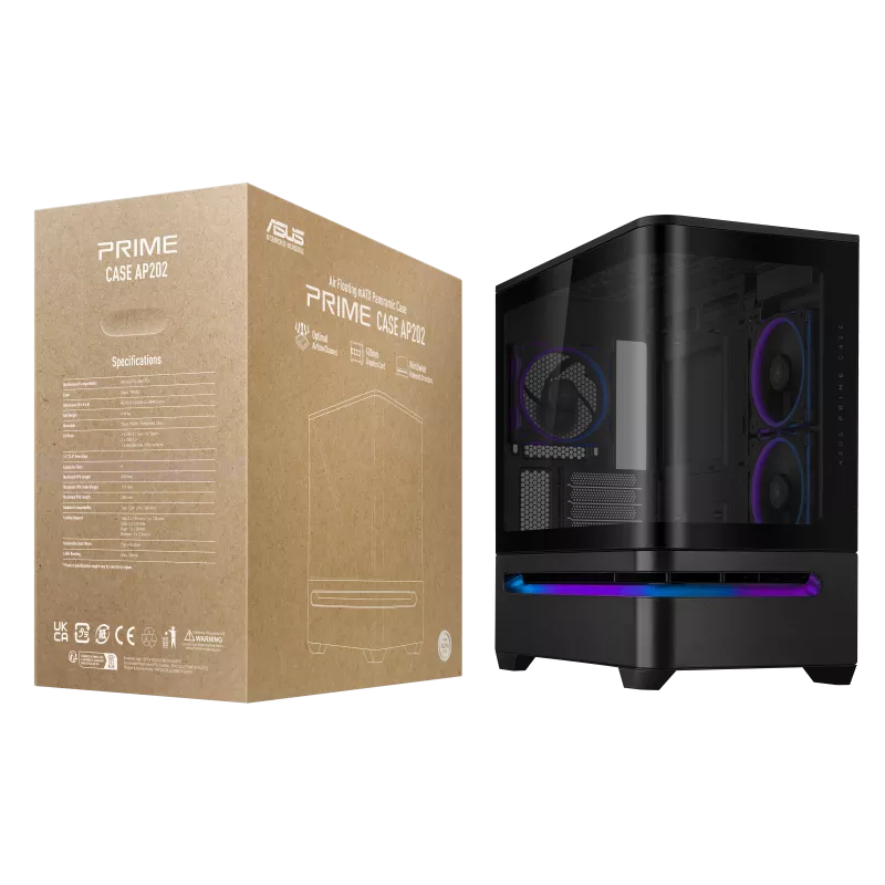 ASUS PRIME AP202 ARGB Mirco-ATX 機箱 (建議額外加購ARGB風扇)