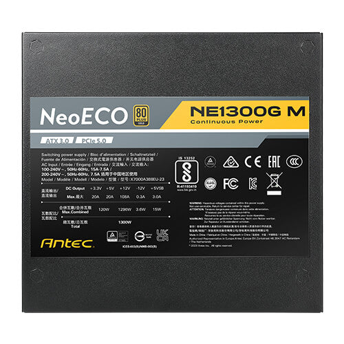 Antec NE1300G M ATX3.0 1300W 80 PLUS GOLD MODULAR 全模組 主機電源