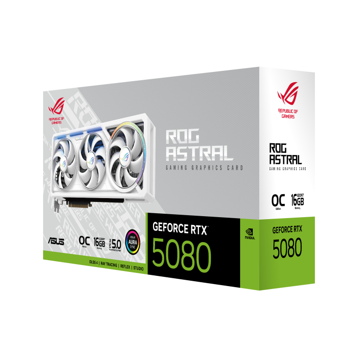 ASUS 華碩 ROG Astral WHITE GeForce RTX 5080 16GB GDDR7 OC 白色顯示卡