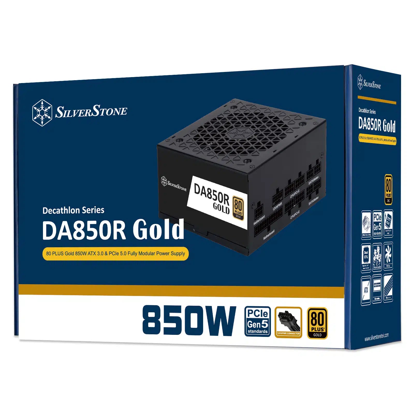 【父親節獻禮】SilverStone DA850R Gold 850W 80 PLUS 全模組 主機電源 (黑/白)