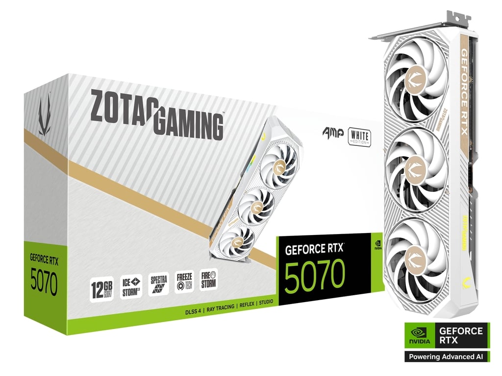 ZOTAC GAMING GeForce RTX 5070 AMP 12GB 白色顯示卡