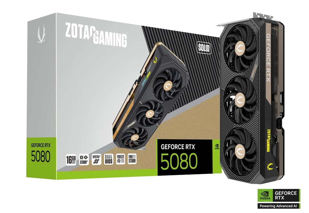 【父親節獻禮】ZOTAC GAMING GeForce RTX 5080 SOLID OC 16GB 顯示卡