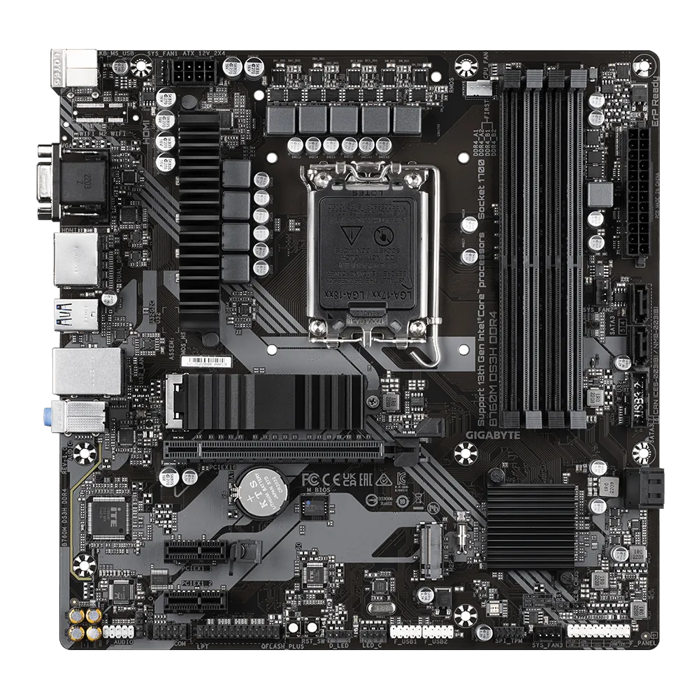 GIGABYTE 技嘉 B760M DS3H AX DDR4 Micro-ATX 主機板 (DDR4) 有WIFI