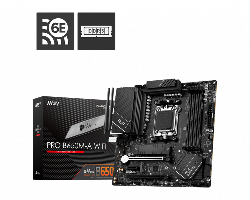 MSI 微星 PRO B650M-A WIFI Micro-ATX 主機板 (DDR5)