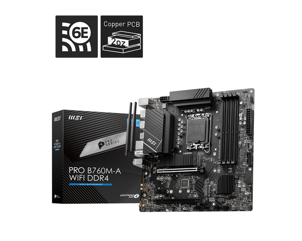 【本月熱賣】MSI 微星 PRO B760M-A WIFI DDR4 Micro-ATX 主機板