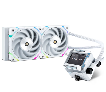 VALKYRIE E240 240mm LCD Display RGB Liquid CPU Cooler (White)