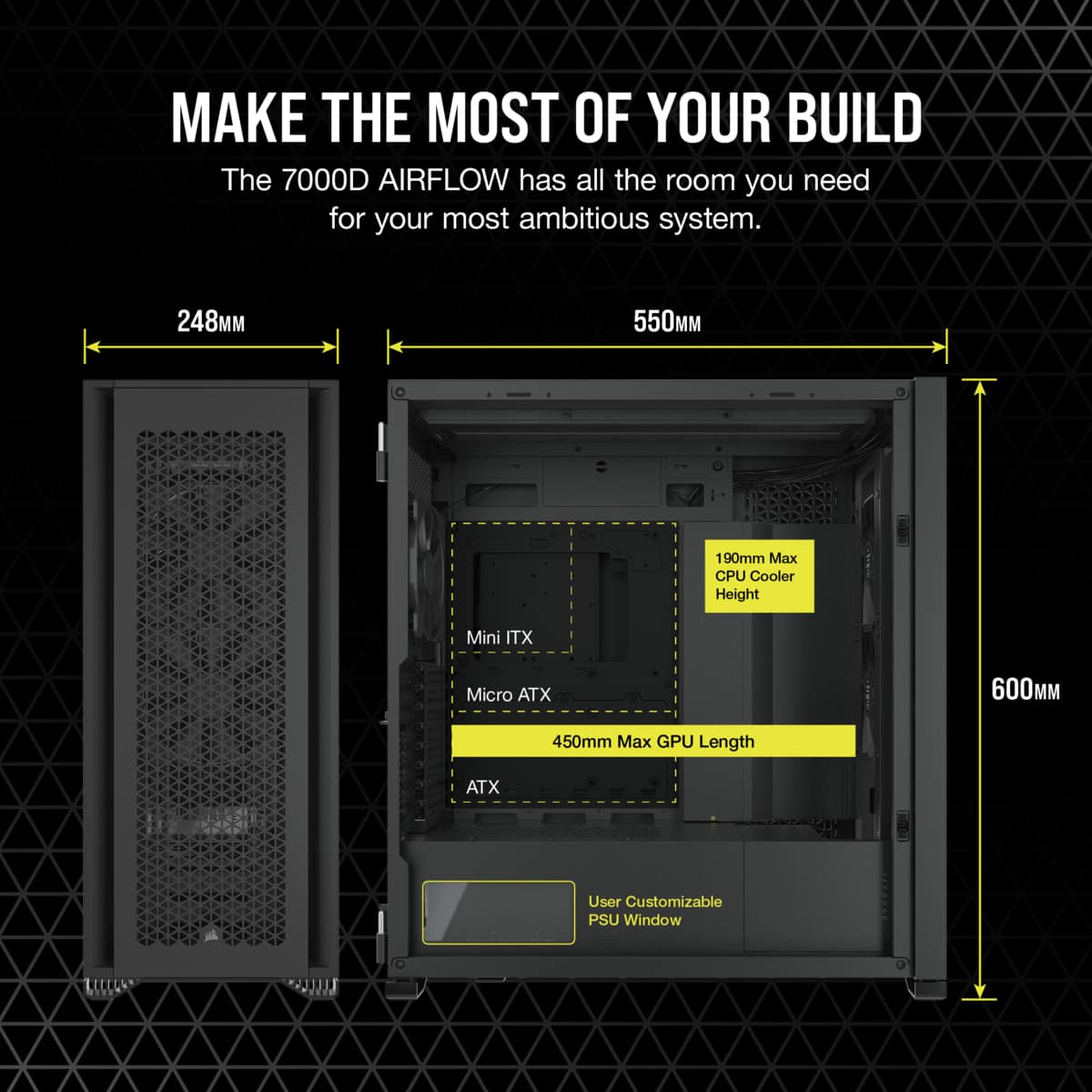 Corsair 7000D AIRFLOW Tempered Glass Mid-Tower ATX PC CASE