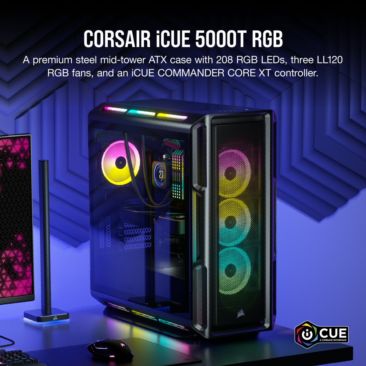 Corsair iCUE 5000T Tempered Glass Mid-Tower ATX CASE