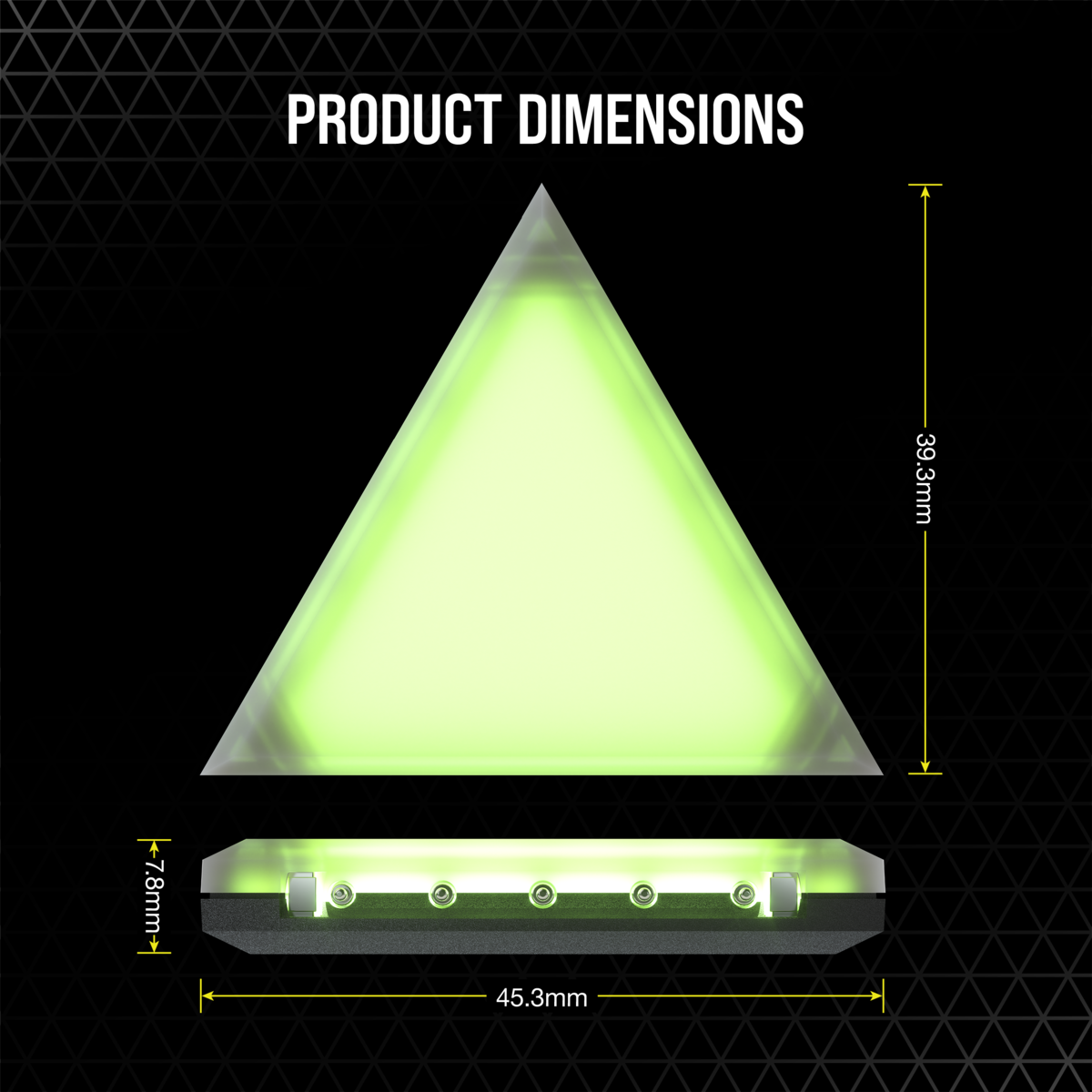 Corsair iCUE LC100 Case Accent Lighting Panels — Mini Triangle — 9x Tile Expansion Kit