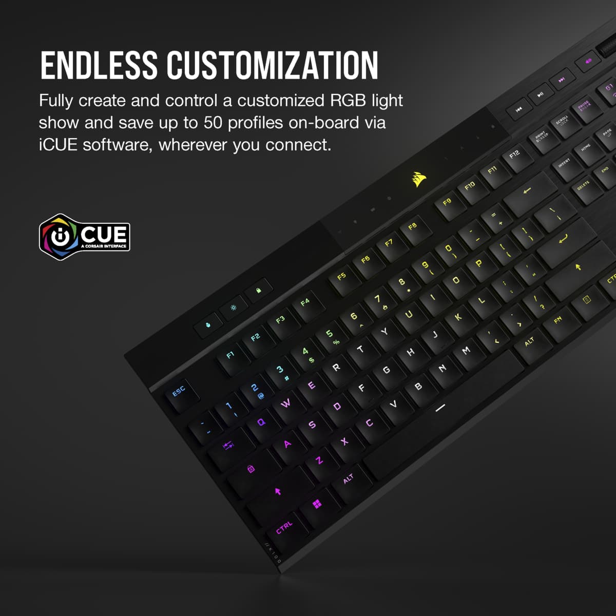 CORSAIR K100 AIR Wireless Ultra-Thin Mechanical Gaming Keyboard (CHERRY MX ULTRA LOW)