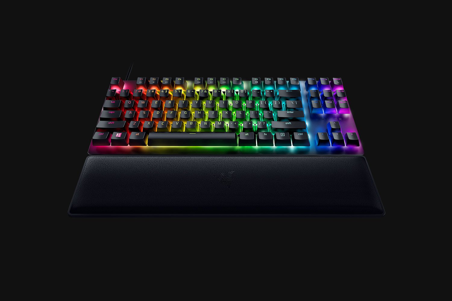 RAZER Huntsman V2 Tenkeyless - 線性光學按鍵軸 - US - 黑色 無數字鍵光學遊戲鍵盤（紫軸）