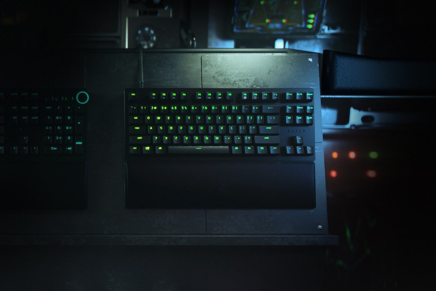 RAZER Huntsman V2 Tenkeyless - 線性光學按鍵軸 - US - 黑色 無數字鍵光學遊戲鍵盤（紫軸）