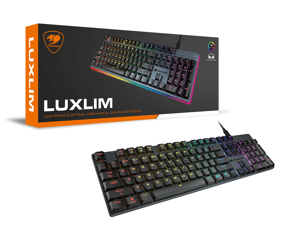 Cougar LUXLIM Red Low Profile Optical-Mechanical Red Switch Keyboard