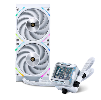 VALKYRIE E240 240mm LCD Display RGB Liquid CPU Cooler (White)